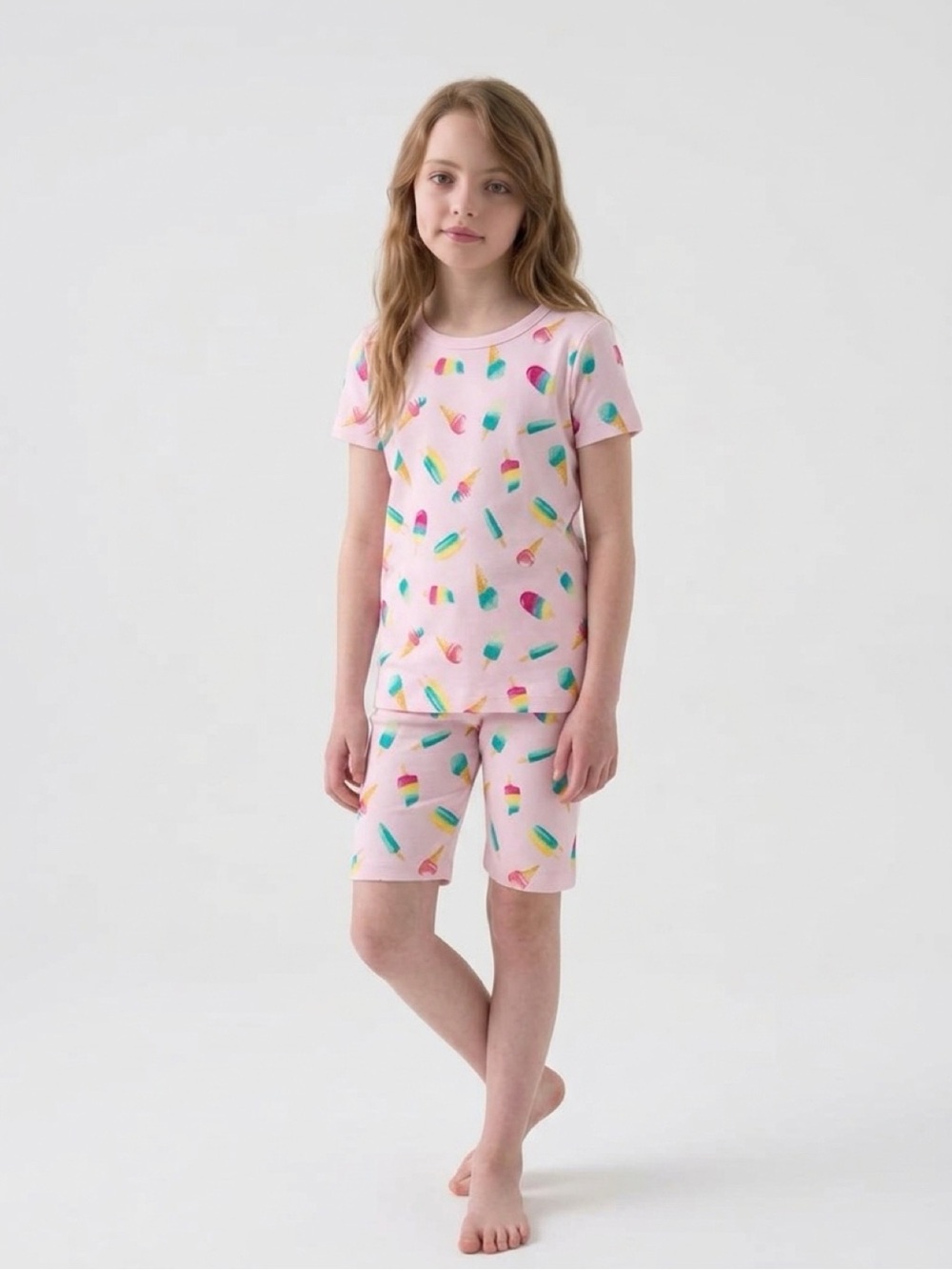 Janie & Jack Pink & Multi Good Night Ice Cream 2-Piece Pajama Set Size 10 New